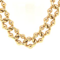 This one of a kind necklace and bracelet set features thick gold links and ball pendants in 18 karat yellow gold. The necklace measures 16.25 inches and the bracelet 7.75 inches long. The set is modular so that you can connect them together to make a longer 24 inch necklace or wear as separate items. If you love 90s high fashion with a bit of edge, this yellow gold necklace & bracelet set will elevate your wardrobe to a runway-worthy look! CHARACTERISTICS Measurements: 7.75 inches x .50 inches ( Luxury 22k Gold Hand-set Necklace, 90s High Fashion, Necklace And Bracelet Set, Yellow Gold Necklace, Necklace And Bracelet, Ball Pendant, Diamond Hoop Earrings, Wedding Jewelry Sets, Star Necklace