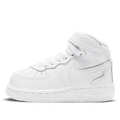 Nike White Sneakers For Playtime, White Nike Sneakers For Play, White High-top Sneakers For Playtime, White Air Force 1, Nike Air Force 1 Mid, Air Force 1 Mid, White Shoes Sneakers, Newborn Baby Gifts, Toddler Shoes