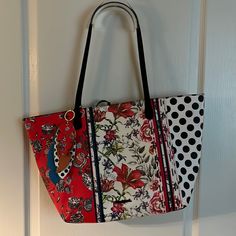 Large Tote, Hardly Used Large Tote, Womens Tote Bags, Tote Bags, Red White, Red And White, Tote Bag, Fast Delivery, Full Service, Red