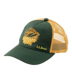 We made our popular trucker-style Kids' hat in a Toddlers' size, with fun graphics inspired by the great outdoors. Slightly Fitted. Visor and crown are made from soft 100% cotton. Breathable 100% polyester mesh shell and front panel. Handwash, dry flat. Adjustable back strap - one size fits all. Imported. | Toddlers' Trucker Hat, Synthetic/Cotton Blend Outdoor Cotton Trucker Hat With Visor, Cotton Trucker Hat With Visor For Outdoor, Adjustable Cotton Trucker Hat, Green Outdoor Hat, Cotton Trucker Hat With Curved Brim For Camping, Cotton Trucker Hat With Visor, Outdoor Cotton Trucker Hat, Outdoor Snapback Trucker Hat, Cotton Cap For Hiking