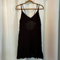 Nwt Out From Under Black Slip Dress/Nightie. Size L Black Dress With Built-in Bra For Night, Black Sleeveless Slip Dress For Vacation, Black Mini Length Slip Dress For Beach, Black Lined Slip Dress For Night Out, Black Camisole Mini Dress For The Beach, Black Camisole Mini Dress For Beach, Black Casual Camisole Slip Dress, Black Sheer Camisole Dress, Black Beach Dress From Urban Outfitters