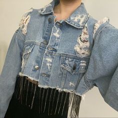 Carmar Cropped Denim Jacket In Size Small. Brand New, Unworn. Distressed Details With Rhinestone And Chain Tassels. Perfect For Festival Season. Long Sleeve Denim Jacket With Rhinestone Fringe, Casual Long Sleeve Denim Jacket With Rhinestone Fringe, Casual Denim Jacket With Rhinestone Fringe, Winter Long Sleeve Denim Jacket With Rhinestone Fringe, Winter Denim Jacket With Rhinestone Fringe And Long Sleeves, Casual Denim Jacket With Rhinestone Fringe For Fall, Denim Outerwear With Rhinestone Fringe For Fall, Fall Denim Outerwear With Rhinestone Fringe, Casual Long Sleeve Outerwear With Rhinestone Fringe