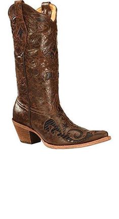 Corral Women's Lizard Inlay Cowgirl Boot - C2118 Rustic Snip Toe Boots For Western-themed Events, Western Style Square Toe Boots For Western-themed Events, Rustic Boots With Snip Toe And Leather Sole, Western Brown Moto Boots With Leather Sole, Western-themed Leather Sole Boots For Fall, Western Heeled Boots With Square Toe And Leather Sole, Southwestern Snip Toe Boots For Western-themed Events, Western Brown Snip Toe Heeled Boots, Western Moto Boots With Leather Sole For Western-themed Events