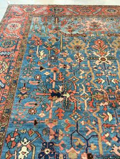 9'8 x 12'2 French blue antique Persian Heriz – Blue Parakeet Rugs French Paint Colors, Blue Parakeet, French Interior Design, French Style Homes, Blue Antique, Heriz Rugs, French Colors, French Home Decor, French Decor