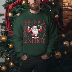 Big Nick Energy Sweatshirt, Funny Christmas Shirts, Funny Holiday T-Shirt, Funny Santa Sweater, Christmas Shirts, Very Merry Christmas Party  HOW TO PLACE AN ORDER  ➤ Carefully review all listing photos. ➤ Select your desired size and color from the dropdown menus. ➤ Choose the quantity you'd like to order. ➤ Click the "Add to Cart" button. ➤ Fill out the personalization box if applicable. ➤ You can continue shopping for more items or proceed to complete your checkout. ➤ Click "Proceed to Checko Christmas Shirts Funny, Big Nick Energy, Santa Sweater, Very Merry Christmas Party, Funny Santa, Funny Holiday, Funny Christmas Shirts, Holiday Humor, Shirts Funny