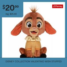 the stuffed animal is for sale at disney's $ 20 00 purchase coupon