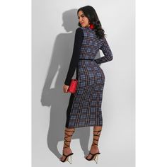 Sexy Plaid Print Deep V Neck Long Sleeve Slim One-piece Dress One Piece Dress, Plaid Print, Piece Dress, Deep V Neck, 1 Million, Deep V, Plaid, One Piece, V Neck