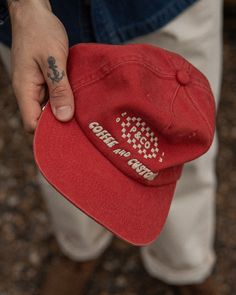 Red Coffee & Customs 5 Panel | Unisex Headwear – P&Co USA Red Coffee, Red Panels, Custom Caps, Street Style Outfits Men, Red Cap, Hat Ideas, Vintage Cap, Dad Caps, Red Hats