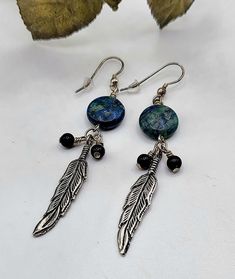 Native American Mixed Metal Blue Lapis Artisan Feather Dangle Earrings - Picture 1 of 10 Nature-inspired Blue Dangle Earrings, Blue Nature-inspired Drop Earrings, Adjustable Blue Feather Earrings, Blue Feather Earrings As Gift, Blue Feather Earrings Gift, Blue Feather Earrings For Gift, Blue Feather Dangle Earrings, Blue Lapis, French Wire