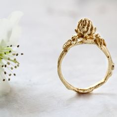 Nature Ring, Succulent Jewelry, Botanical Jewelry, Gold Filled Ring, Woodland Ring, Leaf Ring, Natur Nature-inspired Yellow Gold Flower Ring For Gift, Nature-inspired Yellow Gold Flower Ring As Gift, Nature-inspired Yellow Gold Flower Ring Gift, Nature-inspired Yellow Gold Flower Ring, Handmade Nature-inspired Yellow Gold Rings, Nature-inspired Gold Flower Ring For Anniversary, Nature-inspired Gold Flower Ring With Birth Flower, Nature-inspired Yellow Gold Ring Jewelry, Nature-inspired Gold Birth Flower Ring