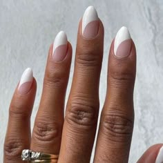 Boston Nails, Modern French Manicure, Reverse French Manicure, Nails 2022, Simple Gel Nails, Green Nail, Almond Shape Nails