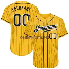 a baseball jersey that is yellow and black with the number 00 on it's chest