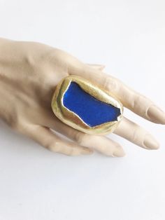 Big Blue Ring, Blue Gold Ring, Irregular, Oversize Ring, Beach Glass Ring, Blue Ring, Statement Ring, Contemporary Ring, Modernist Ring, - Etsy Bosnia and Herzegovina Modern Handmade Rings For Party, Big Statement Rings, Modernist Ring, Artisan Rings, Blue Ring, Glass Ring, Contemporary Ring, Ring Blue, Glass Rings