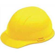 a yellow hard hat on a white background