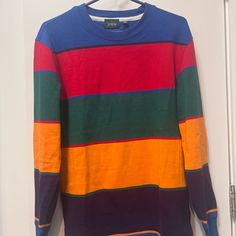 Bold Striped Heavyweight Long Sleeve Tee. Men’s Size Xs From Jcrew. Oversized M, So Fits Like A Standard Size S. Like Brand New. Only Worn Once. Originally $79! Multicolor Crew Neck T-shirt For Winter, Multicolor Color Block Crew Neck Top, Casual Cotton Color Block Sweater, Sporty Multicolor Crew Neck Sweatshirt, Casual Color Block Crew Neck Tops, Multicolor Casual Sweater For Streetwear, Sporty Multicolor Tops For Winter, Sporty Multicolor Winter Tops, Multicolor Long Sleeve T-shirt For Winter