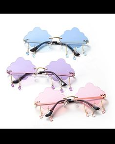 Cloud Glasses Aesthetic, Cloud Glasses, Cloud Sunglasses, Cool Stationery, Prom Outfit, Friendship Bracelets With Beads