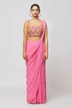 Shop for DiyaRajvvir Pink Georgette Gharara Saree Set With Printed Cape for Women Online at Aza Fashions Fitted Palazzo Set With Zari Work In Traditional Drape, Fitted Palazzo Set With Zari Work, Fitted Pre-draped Saree With Dori Work, Fitted Pre-draped Dori Work Saree, Traditional Drape Palazzo Set With Unstitched Blouse, Bollywood Traditional Palazzo Set With Unstitched Blouse, Bollywood Palazzo Set With Unstitched Blouse, Fitted Pre-draped Saree With Resham Embroidery For Festivals, Fitted Pre-draped Saree With Dori Work For Diwali