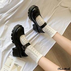 Olivia Mark - Chunky Sole Platform Shoes with Thick Bottom and Chunky Heel Design, Retro Style Mary Jane Platform Shoes, Round Toe Shoes, Heels Fashion, Cosplay Shoes, Womens Summer Shoes, Jairzinho, Mary Jane Heels, Leather High Heels, Fashion High Heels