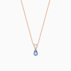 Escape the noise of everyday life with Ecksand's serene blue gemstones. This Blue Sapphire Pendant Necklace with Accent Diamonds envelops you in soothing tranquillity, balancing between sheer simplicity and luxurious opulence. Centre blue sapphire: 6x3 mm approx. Accent diamonds: 0.05+ ctw, VS2+/F+ Chain width: 1 mm approx. Chain length: 16 / 18 in. Chain type: Diamond-cut trace chain Closure: Lobster clasp Timeless Blue Necklace For Gift, Timeless Blue Necklace For Gifts, Timeless Blue Necklace Perfect For Gifts, Blue Timeless Formal Necklace, Elegant Sapphire Briolette Necklace, Delicate Blue Jewelry For Formal Occasions, Classic Blue Teardrop Necklace, Blue Minimalist Necklace For Formal Occasions, Dainty Blue Diamond Necklace