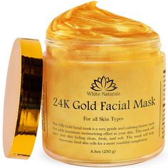 A GOLD ANTI-AGING FORMULA: We cant make your fine lines and wrinkles disappear, but we can definitely reduce their appearance! The 24K Gold Facial Mask is first and foremost an anti-aging facial treatment mask that will increase your collagen production and make your skin smoother and firmer. Everyone will tell you how rejuvenated and refreshed you look! NO MORE ACNE AND SCARS: Do you want to have flawless skin even when youre not wearing makeup? All you need is the 24K Gold Facial mask! The moi Hyperpigmentation Mask, Gold Facial, Anti Aging Face Mask, Gold Face Mask, Moisturizing Face Mask, Collagen Facial, Gold Skin, Gold Mask, Skin Detox