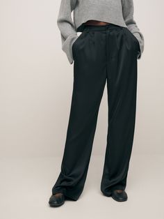 Power pants. Shop the Mason Satin Pant, a high rise pant with a relaxed, wide leg. Power Pants, Satin Pant, Satin Blazer, Satin Pants, Collar Cardigan, Silk Pants, High Rise Pants, Satin Fabric, Workout Pants