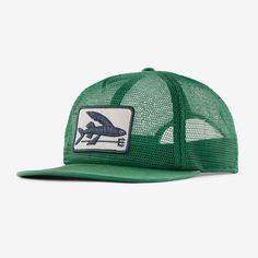 Built for hot days or hot heads, this mesh-paneled, low-crown hat catches all the cool breezes and adjusts with snaps in back for a just-right fit. The mesh is made of 100% recycled polyester, the bill fabric is 100% organic cotton, and we built the briMen's core from Bureo’s fully traceable NetPlus® 100% recycled fishing nets. Made in a Fair Trade Certified™ factory. Patagonia Cap, Crown Hat, Fishing Nets, Mesh Hat, Panel Hat, Sport Hat, Cotton Hat, Mesh Cap, Blue Hat