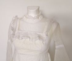 Long wedding gown from 70s  80s Berkertex bride. Long tail, size is very small, flared sleeves, zip on the back. Frills and lace. Good condition.  Measurement taken flat and doubled: Bust  80cm Waist 64 cm Lenght without tail 141 cm. Long Gown For Wedding, Long Tail, Long Wedding Dresses, Cream Dress, Flared Sleeves, Vintage 70s, Dream Dress, No Frills, Bridal Gowns