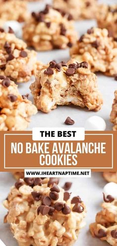 the best no bake avalanche cookies with chocolate chips and marshmallows