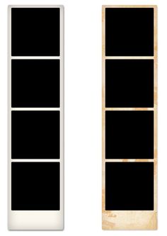 an old photo frame with three black squares on the front and one white square on the back