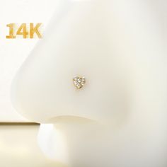 Metal: 14k solid gold, Available Gold color: Yellow gold Guaranteed Authentic 14k Gold, Not Plated or Filled Stone: 5A Cubic Zirconia Thickness: 0.8mm(20g) Wearable Bar Length: 6mm Stamp:14k ★★This item is for ONE piece, NOT a pair ★★ Wearable on Nose, Earlobe  SHIPPING ADDRESS ●All the orders will ship to the supplied address through your Etsy Order, Please leave your phone number,will give to carrier for safe deliver. ●We will not send and replacement parcels due to incomplete or inaccurate ad Heart Nose Stud, Stud Nose Ring, Nostril Ring, Nose Piercing Jewelry, Nose Jewelry, Nose Ring Stud, Nose Stud, Body Jewellery, Nose Piercing