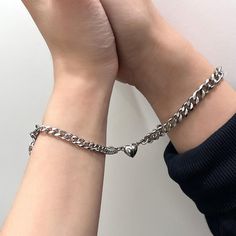 Experience awesomeness! Introducing Set of 2 Magnetic Couples Bracelets BFF| Heart Charm Link Chain Bracelet | Silver Titanium Steel Minimalist | Lover Friendship Pinky Promise, available now at an amazing price of $28.89 Envelope Necklace, Matching Couple Bracelets, Couples Bracelet, Bracelet Couple, Couple Jewelry, Matching Jewelry, Couple Bracelets, Silver Chain Bracelet, Glass Bracelet