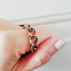 Chunky Chain Ring is in style with the chain trend! 'Life is like a chain, every link counts'. Stacks well with other rings and stands out worn alone too. This versatile chain ring transforms any outfit to cool. -Bronzed 14 k Gold plated -Lead and nickel free -Hypoallergenic -Free gift packaging with each order FREE SHIPPING! Trendy Metal Chain Rings, Trendy Chain Rings In Metal, Gold Chain Link Ring Made Of Metal, Gold Metal Chain Link Ring, Adjustable Metal Ring With Chain Detail, Adjustable Chain Ring In Metal, Trendy Open Ring With Adjustable Chain, Trendy Metal Chain Link Ring, Trendy Chain Link Chain Ring As Gift