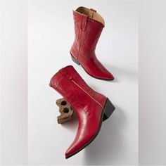 Uo Leena Cowboy Boots Purchased From Poshmark And The Prev Seller Said Nwot! I Wore Once But Fits A Little More Snug Than I’d Like! 6.5-7, No Flaws Red High Ankle Mid-calf Boots For Winter, Casual Red High Ankle Boots, Red Leather Snip Toe Mid-calf Boots, Red Round Toe Mid-calf Boots For Fall, Red Fitted High-top Boots, Fall Boots With Red Sole And Almond Toe, Western Style Red Leather Mid-calf Boots, Red Leather Mid-calf Boots With Round Toe, Red Mid-calf Boots With Round Toe For Winter