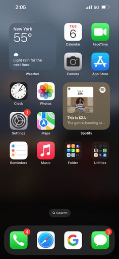 the home screen of an iphone with various icons on it, including buttons and numbers