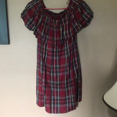 Nwot. Adorable Plaid Mini Dress With A Ruffle In The Front. It Also Has Pockets! Only Worn To Try On. Casual Knee-length Holiday Dresses, Plaid Summer Holiday Dress, Casual Plaid Holiday Dress, Casual Mini Dress For Holiday, Casual Red Mini Dress For Holiday, Red Casual Holiday Dress, Casual Red Mini Dress For Daywear, Plaid Mini Dress, Plaid Dress