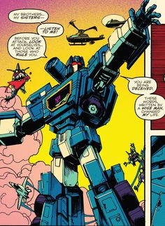 an image of a comic book page with a giant robot