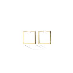 Simple and strong, the clean lines on these stunning medium 30mm square hoop earrings in 18K yellow gold cut a dashing silhouette to complement the curves of your jawline. The 2mm thickness of these timeless hoops gives them a delicate quality while the ninety-degree corners are visually strong, symbolic of the elegance of feminine strength. Modern Square Yellow Gold Hoop Earrings, Modern Square Hoop Earrings Tarnish Resistant, Modern Square Tarnish-resistant Hoop Earrings, Yellow Gold Square Hoop Earrings For Everyday, Minimalist Square Gold Hoop Earrings, Elegant Yellow Gold Square Huggie Earrings, Elegant Square Yellow Gold Huggie Earrings, Gold Hoop, Gold Hoop Earrings