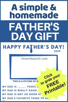 a father's day flyer with the words happy father's day and free printable