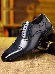 Men's New Formal Dress Shoes, Breathable & Comfortable, Pointed Toe Lace-Up, Versatile Business Shoes Navy         Men Shoes, size features are:Bust: ,Length: ,Sleeve Length: Formal Dress Shoes, Patent Leather Oxfords, Groom Shoes, Ankle Socks Women, Men Suede, Leather Oxford Shoes, Business Shoes, Low Heel Shoes, Navy Shoes