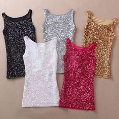 Trendy Fashion Women Sequin Camisole Vest Tank Top Sleeveless Bling Glitter Dancewear Slim Red, Women Tops Sequence Tops, Dark Blue Purple, Sequin Tank, Sequin Tank Tops, Top Sleeveless, Trendy Fashion Women, Dance Outfits, Women Tops, Fashion Tops