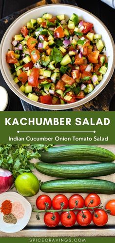 an image of a salad made with cucumber, onion and tomato in a bowl