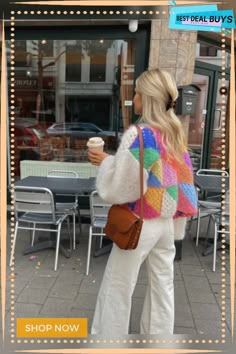 Modern and Versatile General Garment Colourful Scandi Outfit, Cute Chunky Cardigan, Outfit Ideas Colourful, Bright Colors Winter Outfit, Colourful Outfits Winter, Colorful Scandinavian Fashion, Colourful Sweater Outfit, Pastel Look Outfit, Colorful Chic Outfit