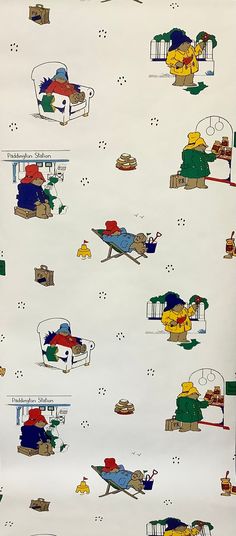 an image of a wallpaper with cartoon characters on it in various colors and sizes