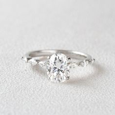 2ct Oval Cut Moissanite White Gold Ring - Felicegals 丨Wedding ring 丨Fashion ring 丨Diamond ring 丨Gemstone ring--Felicegals White Gold Moissanite Engagement Ring, Oval Engagement Ring White Gold, Bride Essentials, Promise Rings Vintage, Dream Rings, Dainty Wedding Ring, Stacked Wedding Rings, Ring Inspo, Cute Engagement Rings