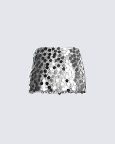 Bring the party with you everywhere you go in this dazzling, low-rise silver mini skirt - detailed with large metallic circle sequins ✨ This playful piece will have all eyes on you as it hugs you in all the right places, and shimmers with every step you take 😏 Sparkly Sequin Skirt, Mettalic Mini Skirt, Space Themed Concert Outfit, Silver Sequin Mini Skirt, Sequin Skirt Silver, Sliver Skirts, Silver Mini Skirt, Dean Lewis, Black Top Outfit