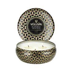 the vouspa candle in leopard print