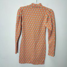 Zara Jacquard Dress Size Small Floral 70s Vibes Puff Sleeves Orange Blue Pink Zara 1930/403 Bloggers Fave Summer Fall Fashion Trend Long Sleeves Dress Fitted Orange Winter Dress, Fitted Orange Dress For Winter, Zara Orange Fall Dress, Zara Orange Dress For Fall, Fitted Orange Dress With Retro Print, Zara Orange Mini Dress For Fall, Zara Orange Long Sleeve Dress, Retro Orange Long Sleeve Dress, Retro Fitted Orange Mini Dress