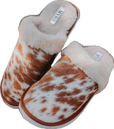 Cowprint Ugg Slippers, Cow Ugg Slippers, Cowhide Slippers, Ariat Cow Print Slippers, Cow Hide Shoes, Brown Cow, Mirror Hangers, Brown Cowhide, Cow Hide