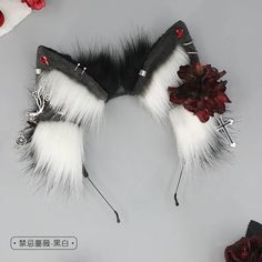 45979633058051|45979633090819 Cosplay Hair Accessories, Wolf Ears, Gothic Rose, Style Headband, Halloween Gothic, Cosplay Hair, Halloween Party Supplies, Nail Tattoo, Hair Hoop