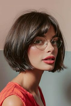 French Cut: 59+ charmante Stile für jede Frau - hairtastic.de Mini Bob Haircut, Low Maintenance Short Hair, French Chignon, Hidden Hair Color, Middle Hair, Hair 2022, French Bob, Bob Hairstyles With Bangs